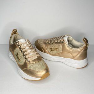 Juicy Couture Enchanter Gold Sparkly Sneakers Size 8